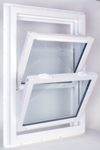 Double hung windows with two tilting, movable sashes for easy cleaning and increased ventilation.